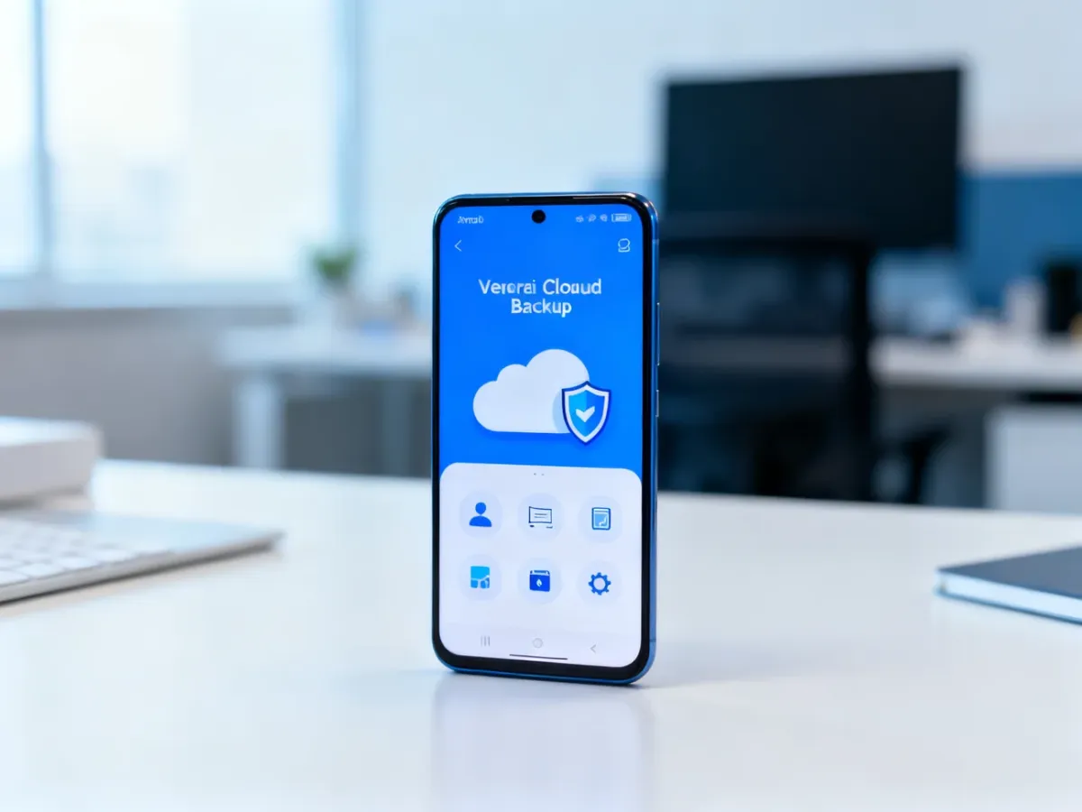 Smartfon z Androidem przygotowany do tworzenia kopii zapasowej w chmurze