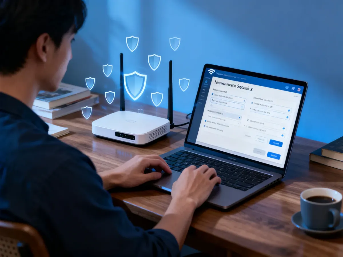 Zmiana hasła Wi-Fi i ustawień zabezpieczeń routera na laptopie