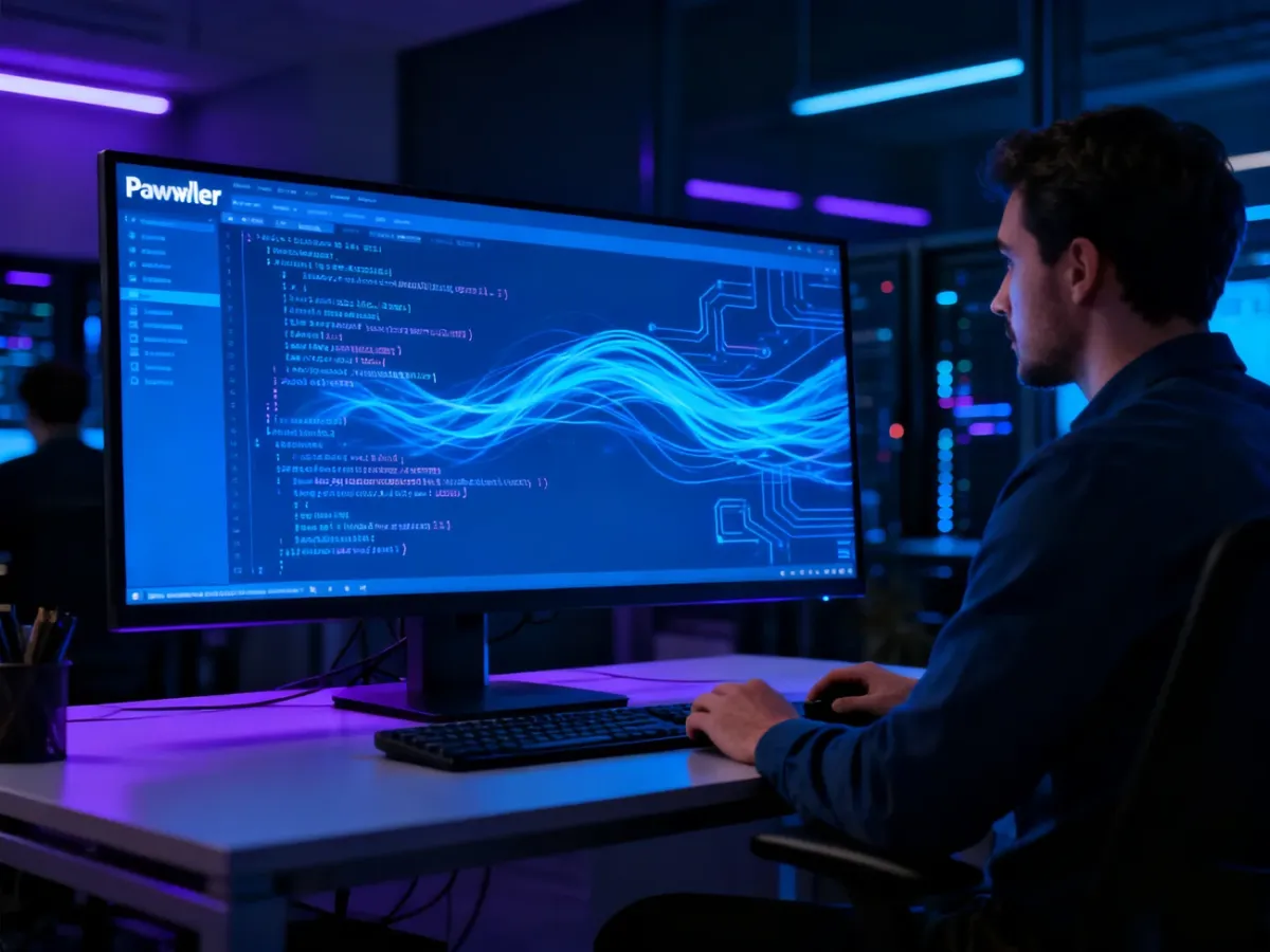 Administrator pracujący z PowerShellem i automatyzacją systemów