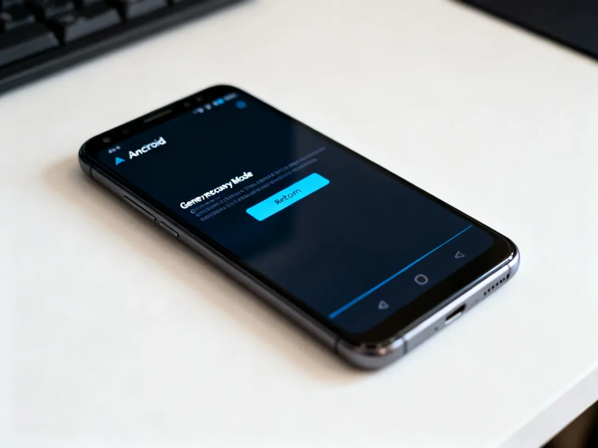 Telefon z Androidem wyświetlający menu trybu Recovery
