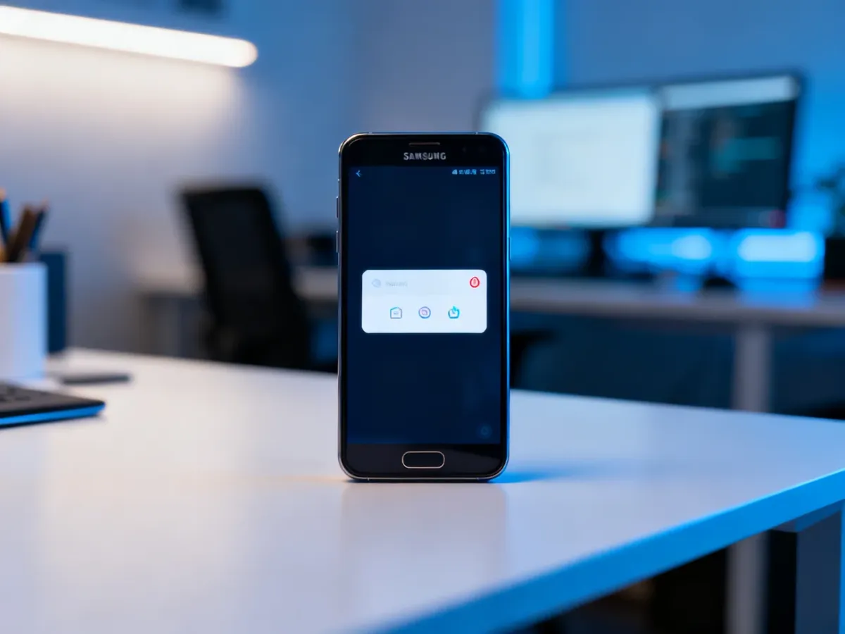 Smartfon Samsung Galaxy z panelem powiadomień
