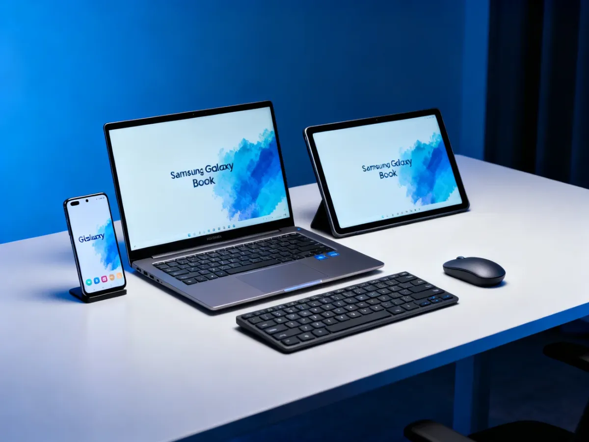 Laptop Galaxy Book, smartfon i tablet Galaxy obsługiwane wspólną klawiaturą i myszą
