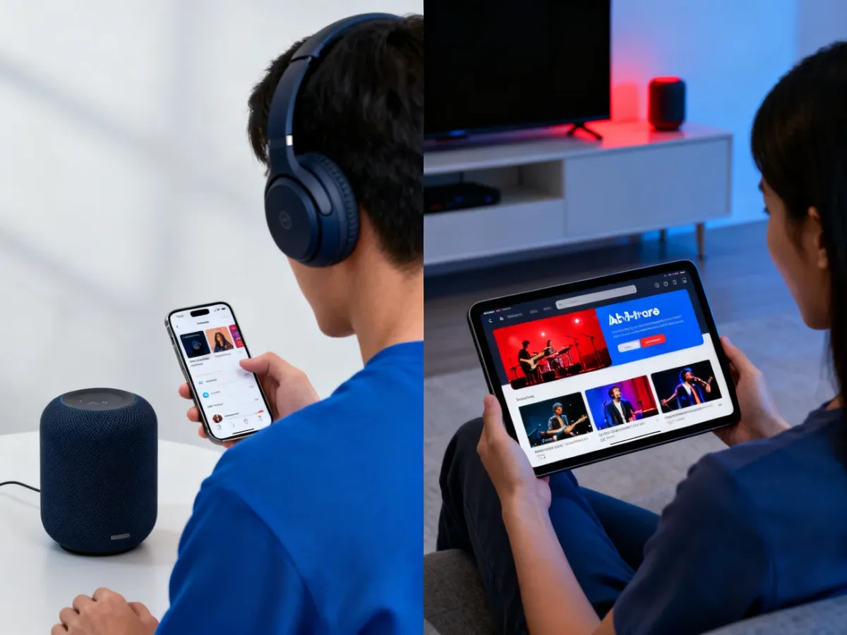 Porównanie słuchania muzyki i podcastów ze Spotify z oglądaniem filmów i teledysków w YouTube Premium