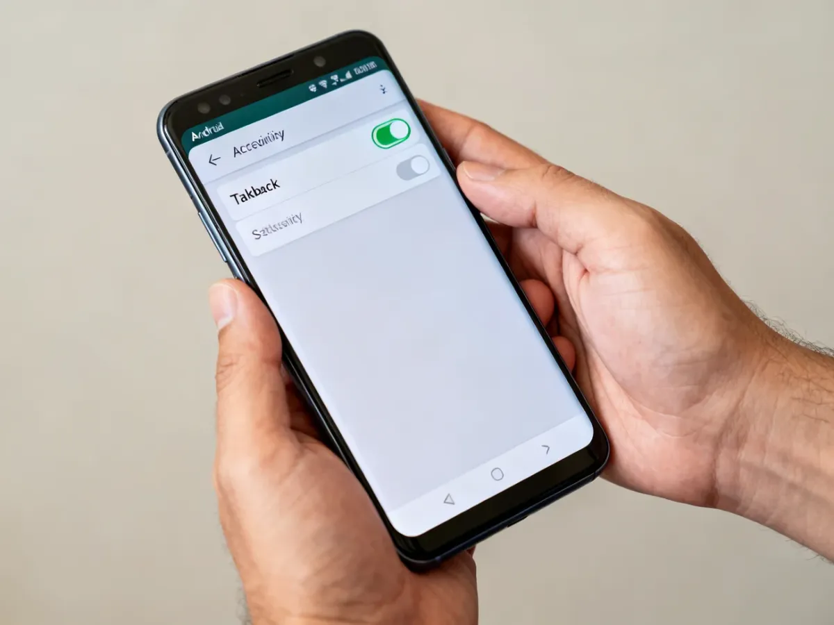 Smartfon z otwartymi ustawieniami funkcji TalkBack