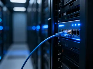 Smartfon na drewnianym biurku z ikoną powiadomienia, symbolizujący sprawdzanie dostępności użytkownika w komunikatorze.