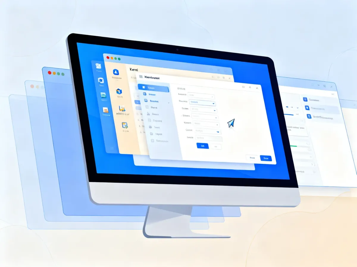 Komputer z graficznym interfejsem Windows i abstrakcyjnymi warstwami systemu