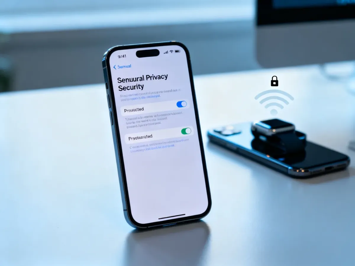 iPhone przygotowany do sprawdzania ustawień prywatności i bezpieczeństwa