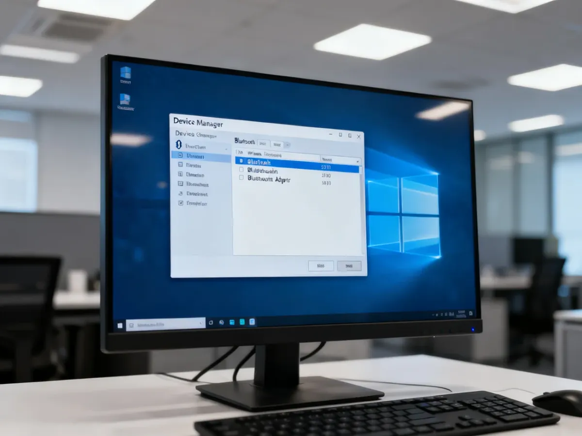 Menedżer urządzeń Windows z widoczną sekcją Bluetooth