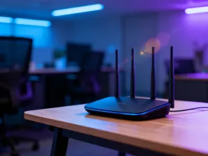 Dwa nowoczesne telewizory obok siebie: jeden z minimalistycznym interfejsem Smart TV, drugi z systemem Android TV.