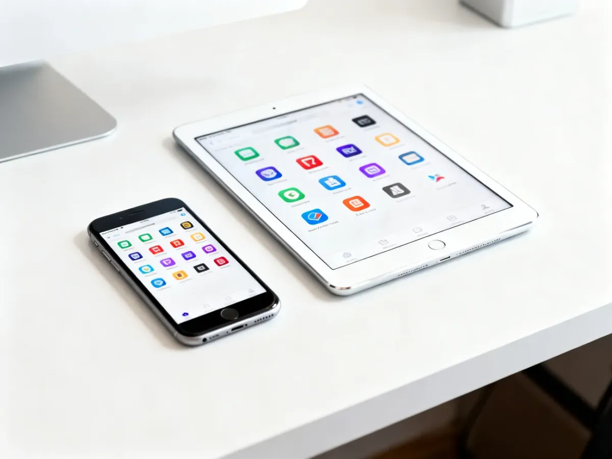 iPhone i iPad przedstawiające korzystanie ze sklepu z aplikacjami
