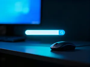 Nowoczesny smartfon leżący na drewnianym biurku w minimalistycznym biurze.