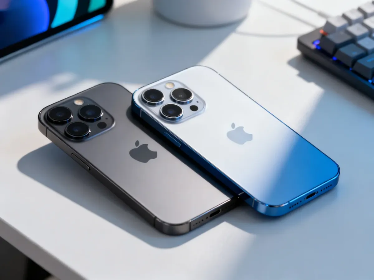 Modele iPhone 13 i iPhone 13 Pro symbolizujące różne ilości pamięci RAM