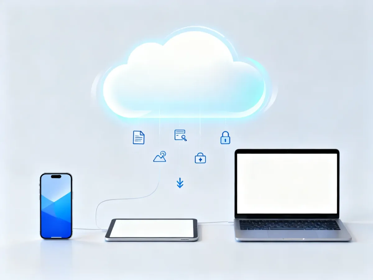 iPhone, iPad i MacBook synchronizujące dane przez iCloud